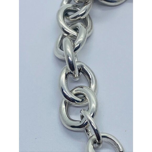 SOLD!!!Tiffany & Co Sterling Silver Blank Heart Tag Charm Bracelet 8" - Picture 4 of 9